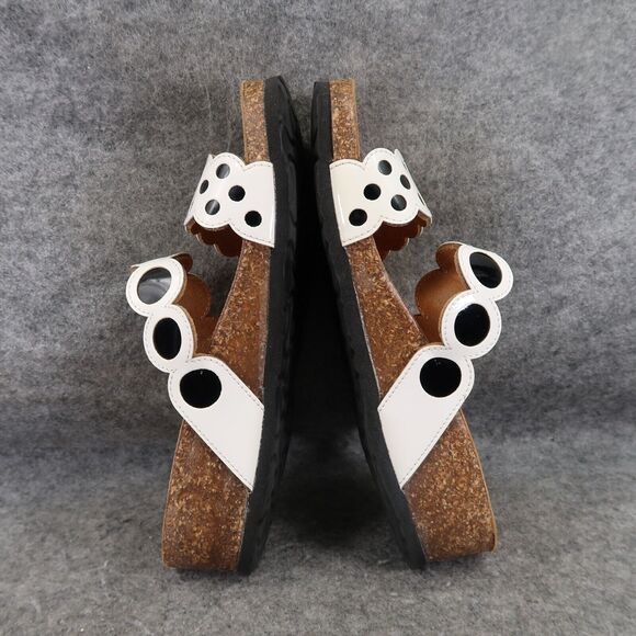 BioNatura Shoes Womens 39 Wedge Sandal Slides Fashion Comfort Double Strap White - Picture 8 of 11